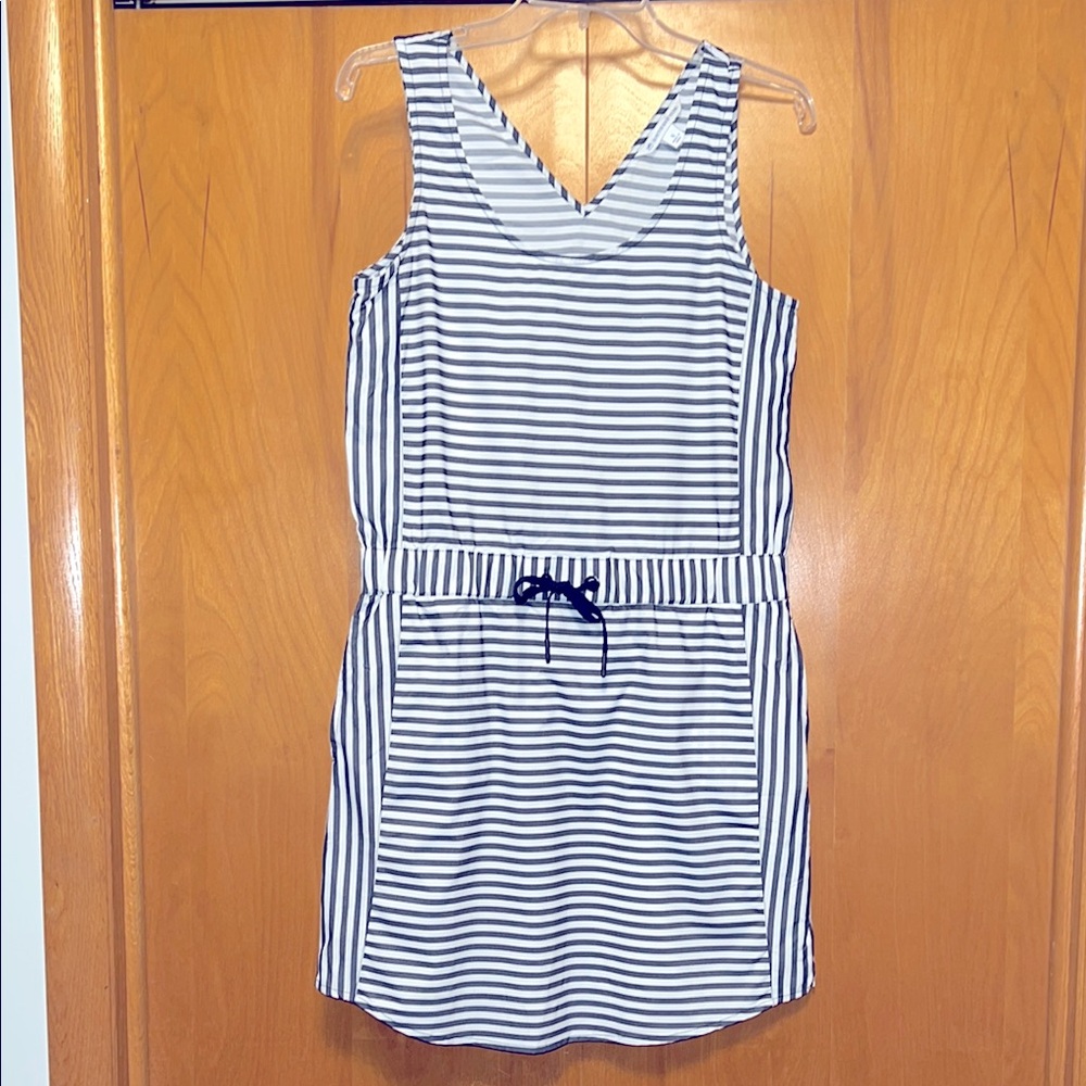 Southern Tide Navy and White Striped Sleeveless Mini Dress